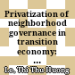 Privatization of neighborhood governance in transition economy: a case study of gated community in Phu My Hung new town, Ho Chi Minh City, Vietnam