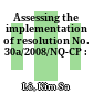 Assessing the implementation of resolution No. 30a/2008/NQ-CP :