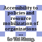 Accessibility to policies and resource mobilization of organizations for people with disabilities in Vietnam /