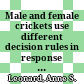Male and female crickets use different decision rules in response to mating signals /