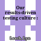 Our results-driven testing culture :