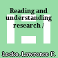 Reading and understanding research /
