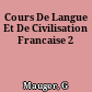 Cours De Langue Et De Civilisation Francaise 2