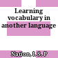 Learning vocabulary in another language