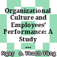Organizational Culture and Employees’ Performance: A Study of Hospitality Industry in Vietnam
