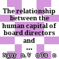 The relationship between the human capital of board directors and financial performance: Evidence from Vietnamese listed companies
