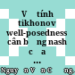 Về tính tikhonov well-posedness cân bằng nash của trò chơi có hai người /