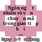Ngôn ngữ tự nhiên và vấn đề chuyển mã trong giao tiếp hội thoại (trên cơ sở tư liệu trạng thái đa ngữ xã hội ở Việt Nam /