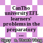 CanTho university EFL learners' problems in the preparatory stage of doing research