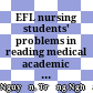 EFL nursing students' problems in reading medical academic texts: a case in a medical collegde in Can Tho city :