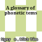 A glossary of phonetic tems