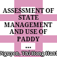 ASSESSMENT OF STATE MANAGEMENT AND USE OF PADDY RICE LAND AT YEN DINH DISTRICT, THANH HOA PROVINCE