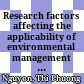 Research factors affecting the applicability of environmental management accounting (EMA) in Vietnam: automobile industry enterprises case : M.A thesis - Major: Accounting