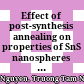 Effect of post-synthesis annealing on properties of SnS nanospheres and its solar cell performance