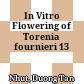 In Vitro Flowering of Torenia fournieri 13