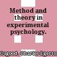 Method and theory in experimental psychology.