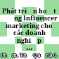 Phát triển hoạt động Influencer marketing cho các doanh nghiệp nhỏ tại Việt Nam = Promoting the use of influencer marketing in small-sized enterprises in Vietnam