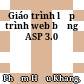 Giáo trình lập trình web bằng ASP 3.0
