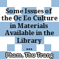 Some Issues of the Oc Eo Culture in Materials Available in the Library of Social Sciences