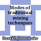 Modes of traditional mining techniques