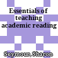 Essentials of teaching academic reading
