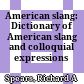 American slang: Dictionary of American slang and colloquial expressions
