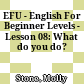 EFU - English For Beginner Levels - Lesson 08: What do you do?