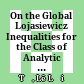On the Global Lojasiewicz Inequalities for the Class of Analytic Logarithmico-  exponential Functions