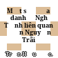 Một số địa danh ở Nghệ Tĩnh liên quan đến Nguyễn Trãi /