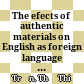 The efects of authentic materials on English as foreign language students' listening comprehension : A case study at college in the Mekong delta :