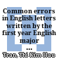 Common errors in English letters written by the first year English major students in Dong Thap University B.A Thesis