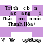 Tri thức bản địa của người Thái ở miền núi Thanh Hóa /