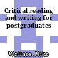 Critical reading and writing for postgraduates