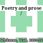 Poetry and prose /