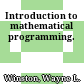 Introduction to mathematical programming.